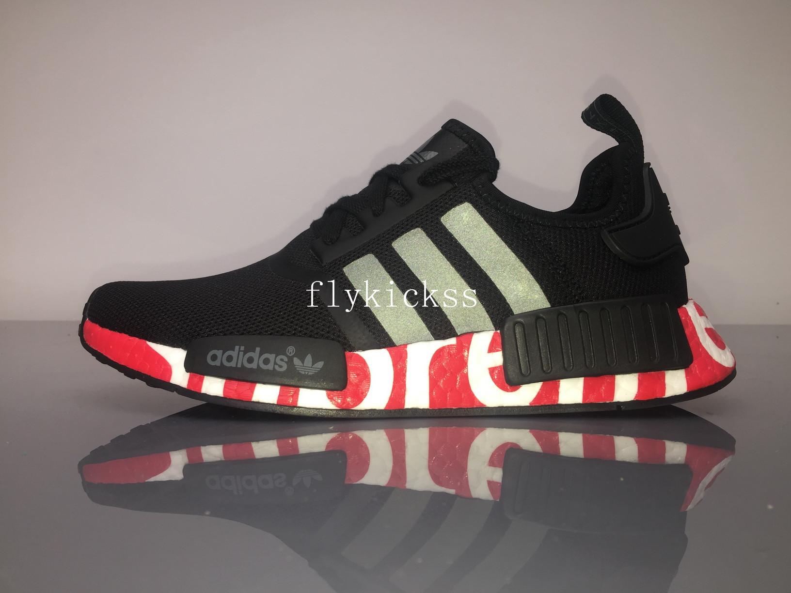 Supreme x Adidas NMD R1 Black Real Boost